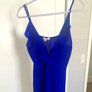 Royal Blue ruffle romper - Monteau size large